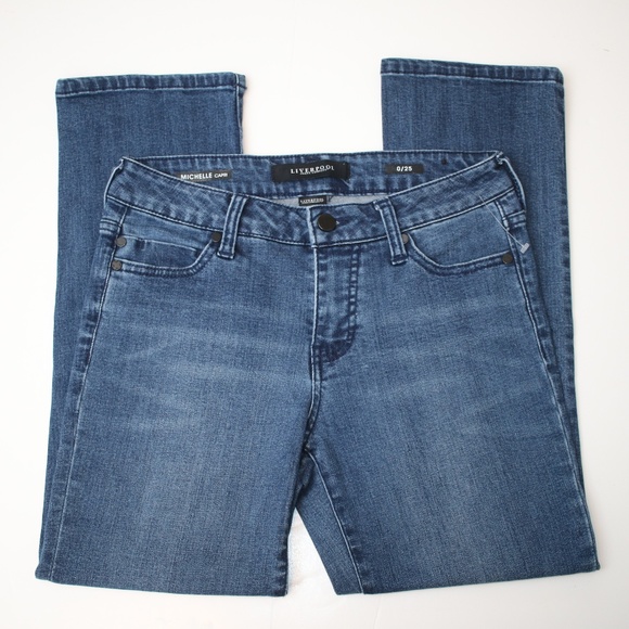 Liverpool Dark Denim Michelle Capri Pants Waist 25 - Picture 4 of 8